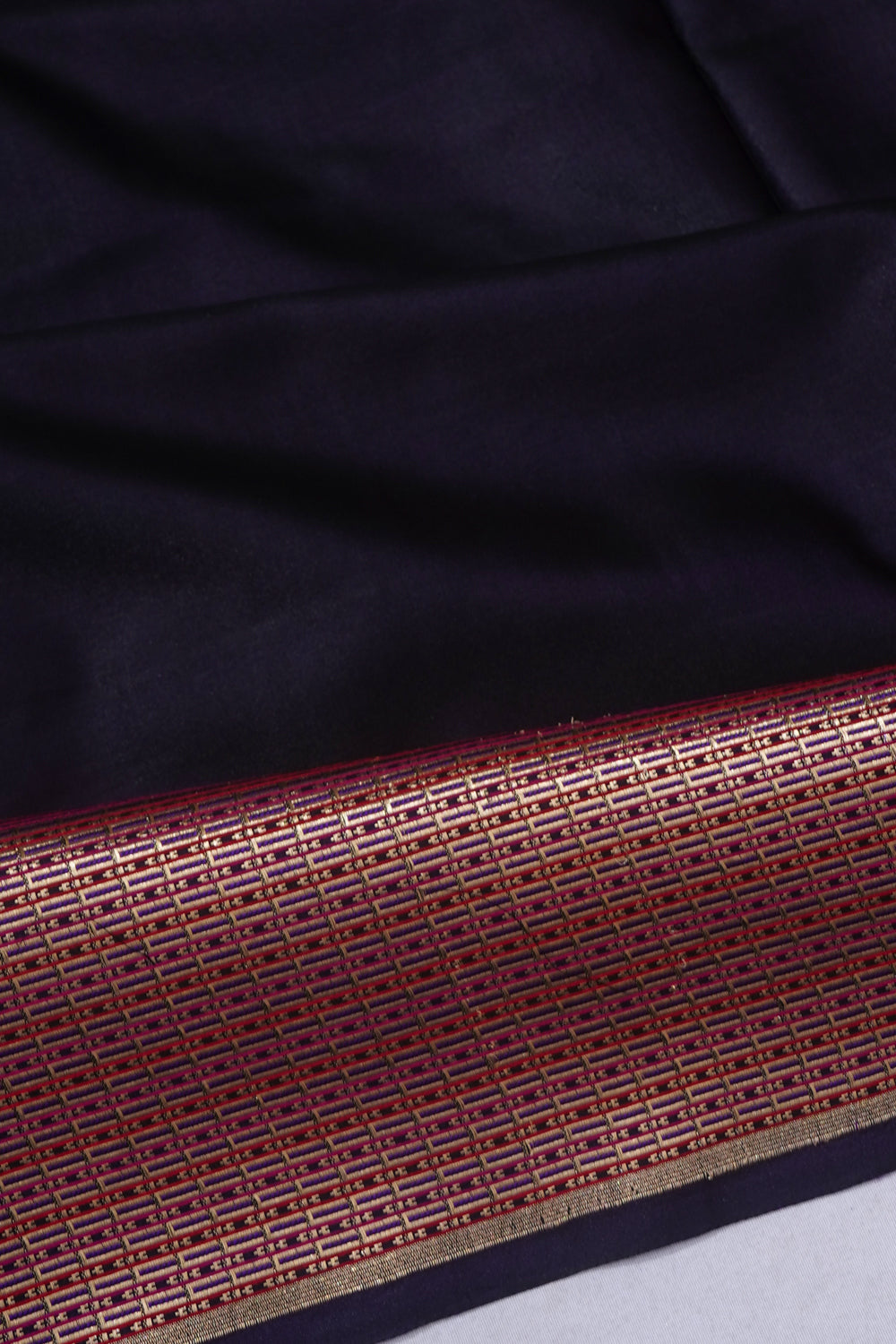 Banarasi Satin Plain Black Saree