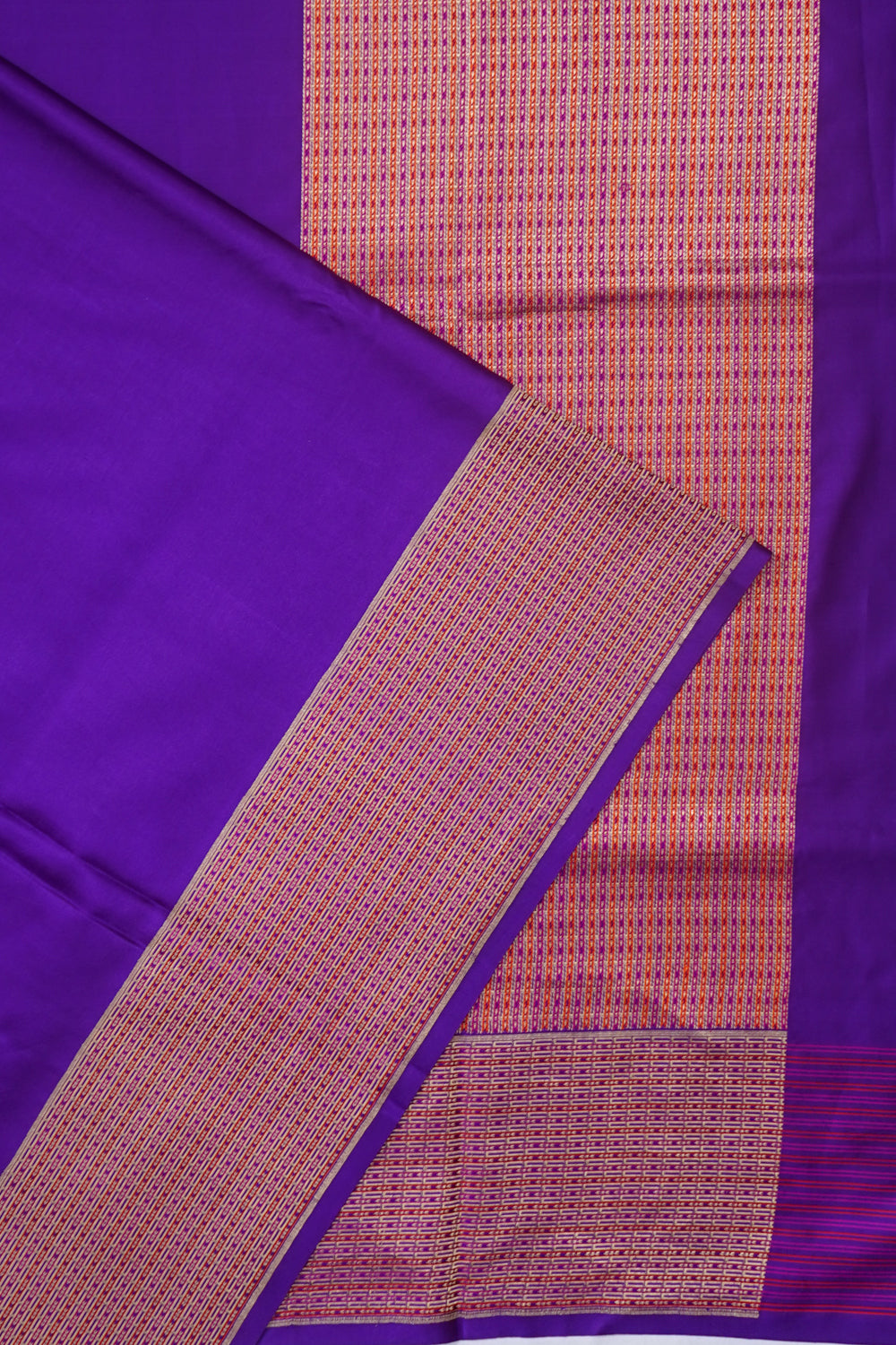 Banarasi Satin Plain Violet Saree