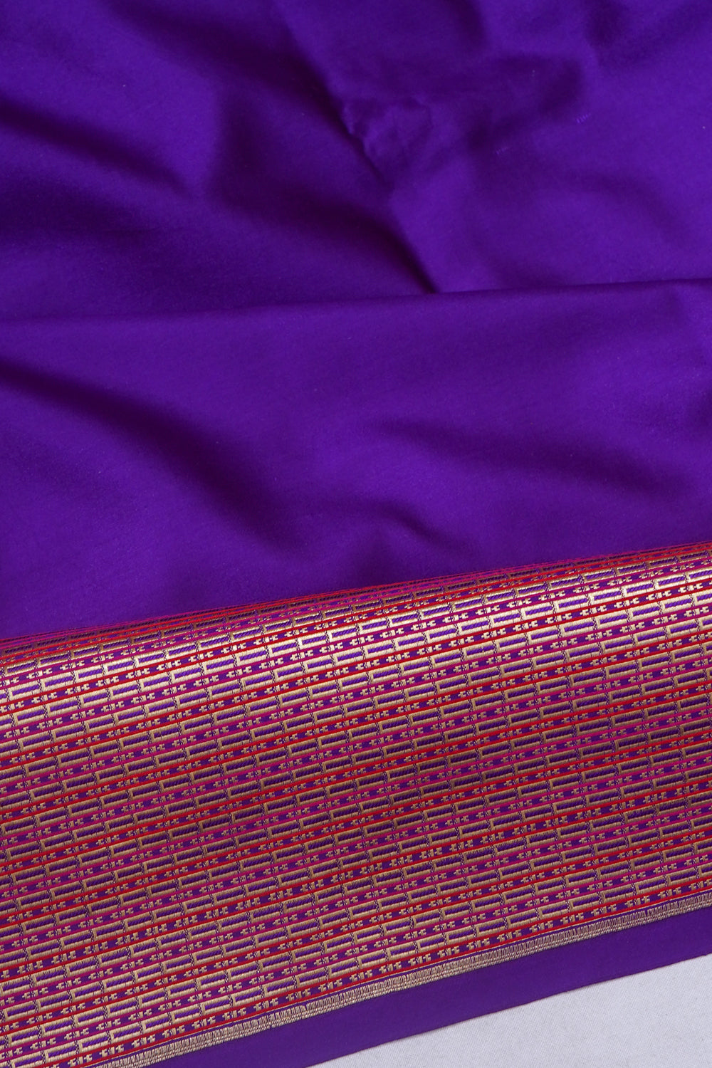 Banarasi Satin Plain Violet Saree