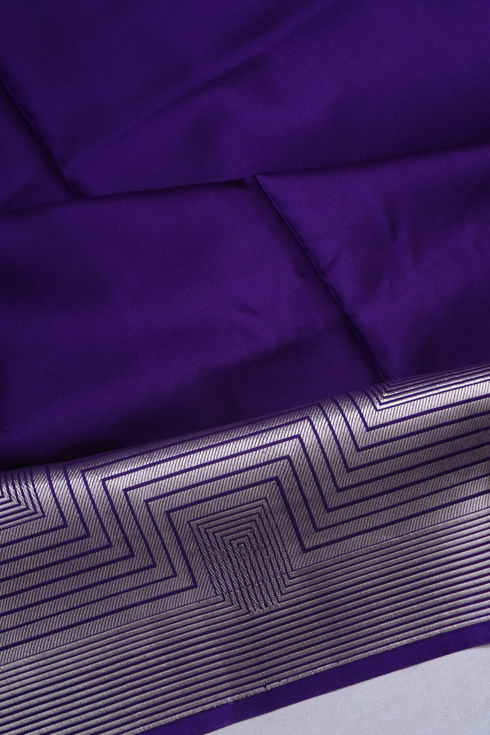 Banarasi Satin Plain Violet Saree