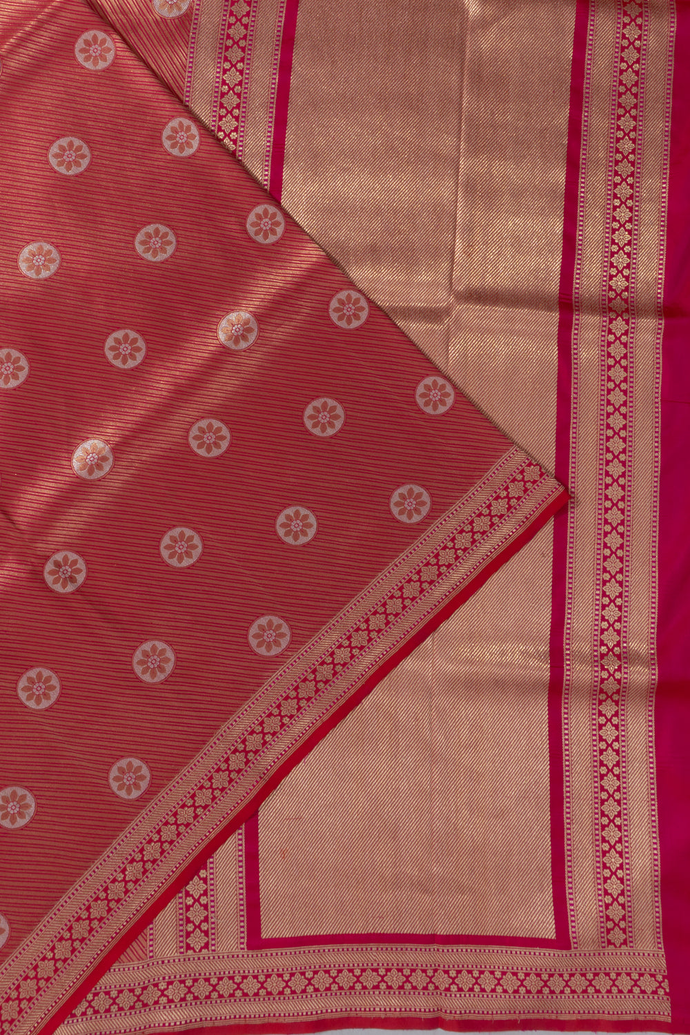 Banarasi Satin Brocade Butta Pink Saree