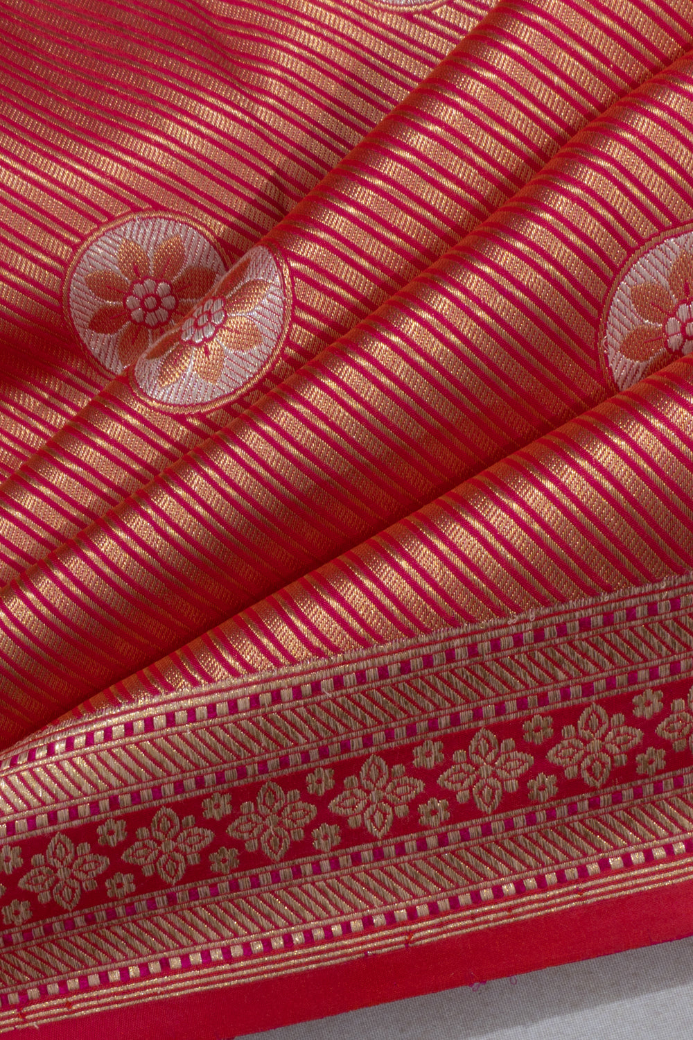 Banarasi Satin Brocade Butta Pink Saree