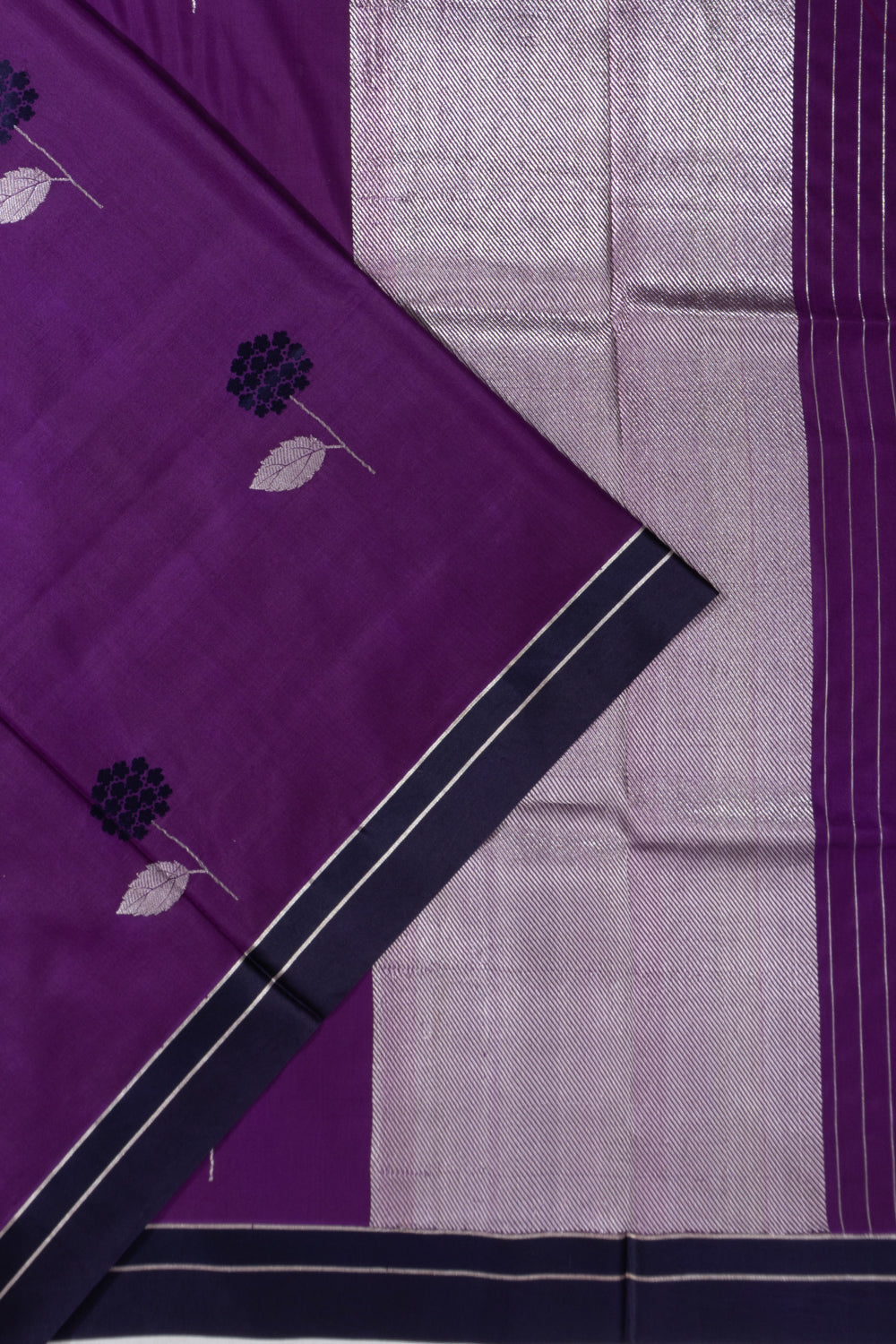 Banarasi Satin Butta Violet Saree