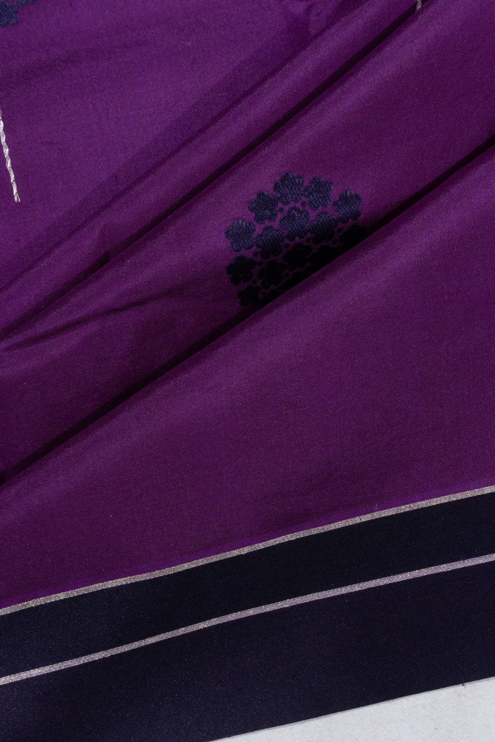 Banarasi Satin Butta Violet Saree