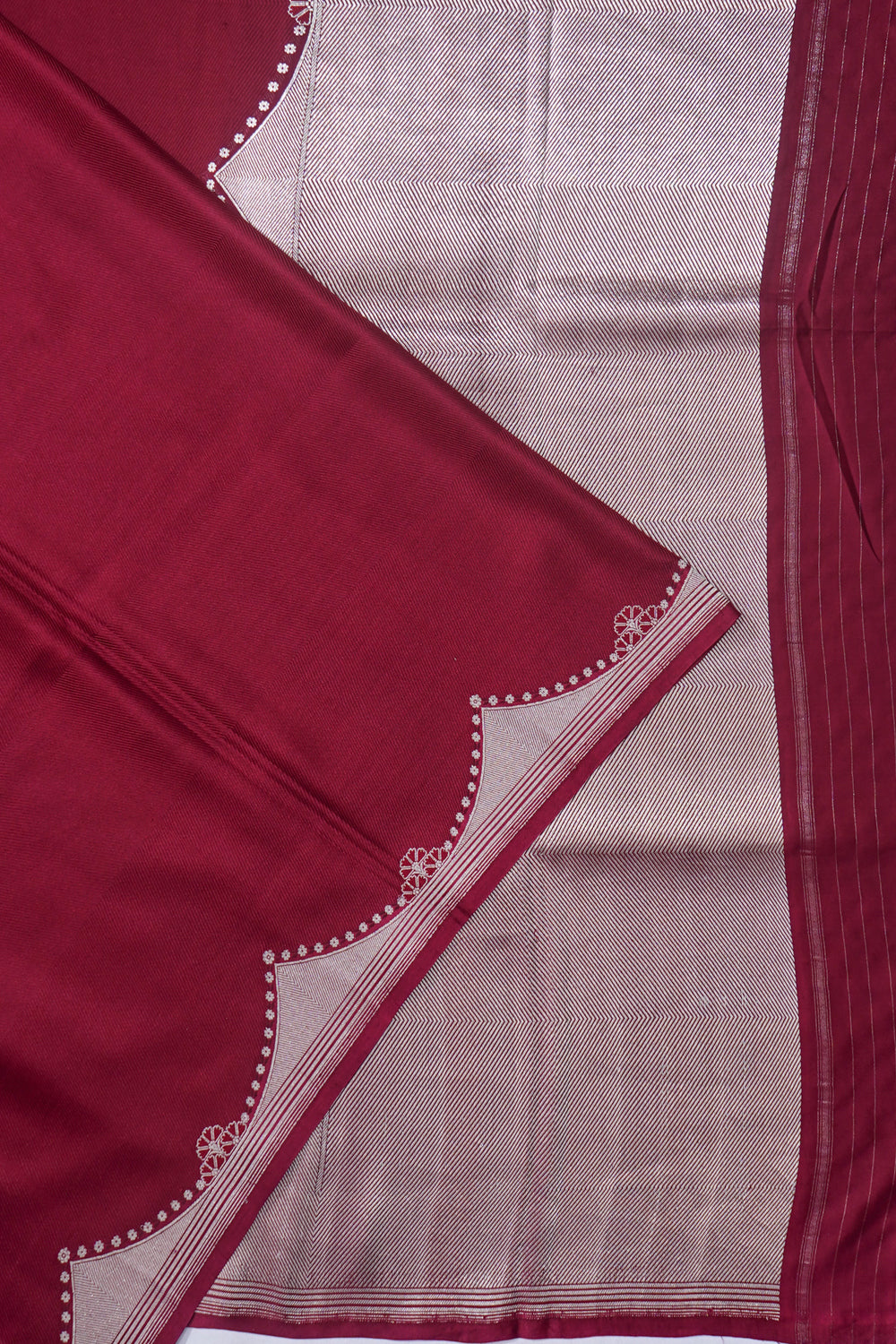Banarasi Silk Twill Plain Maroon Saree