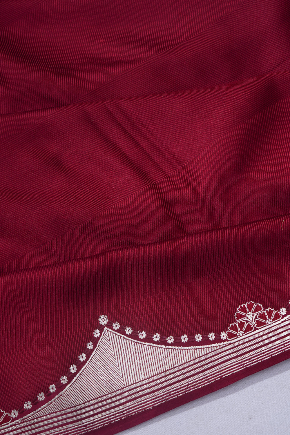 Banarasi Silk Twill Plain Maroon Saree