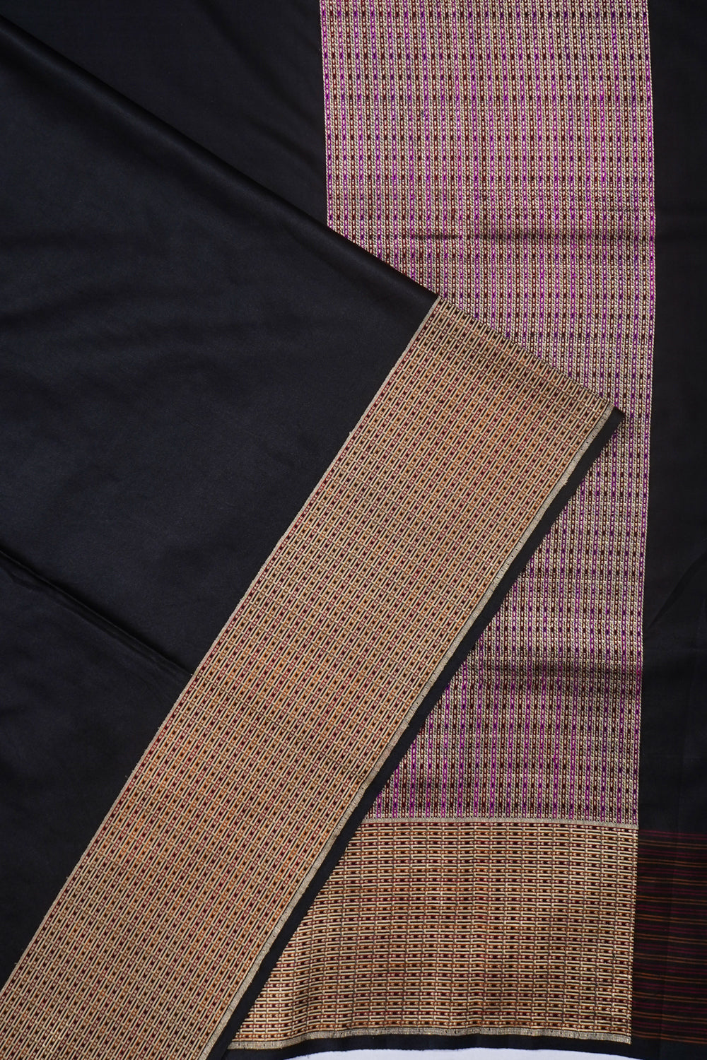 Banarasi Satin Plain Black Saree