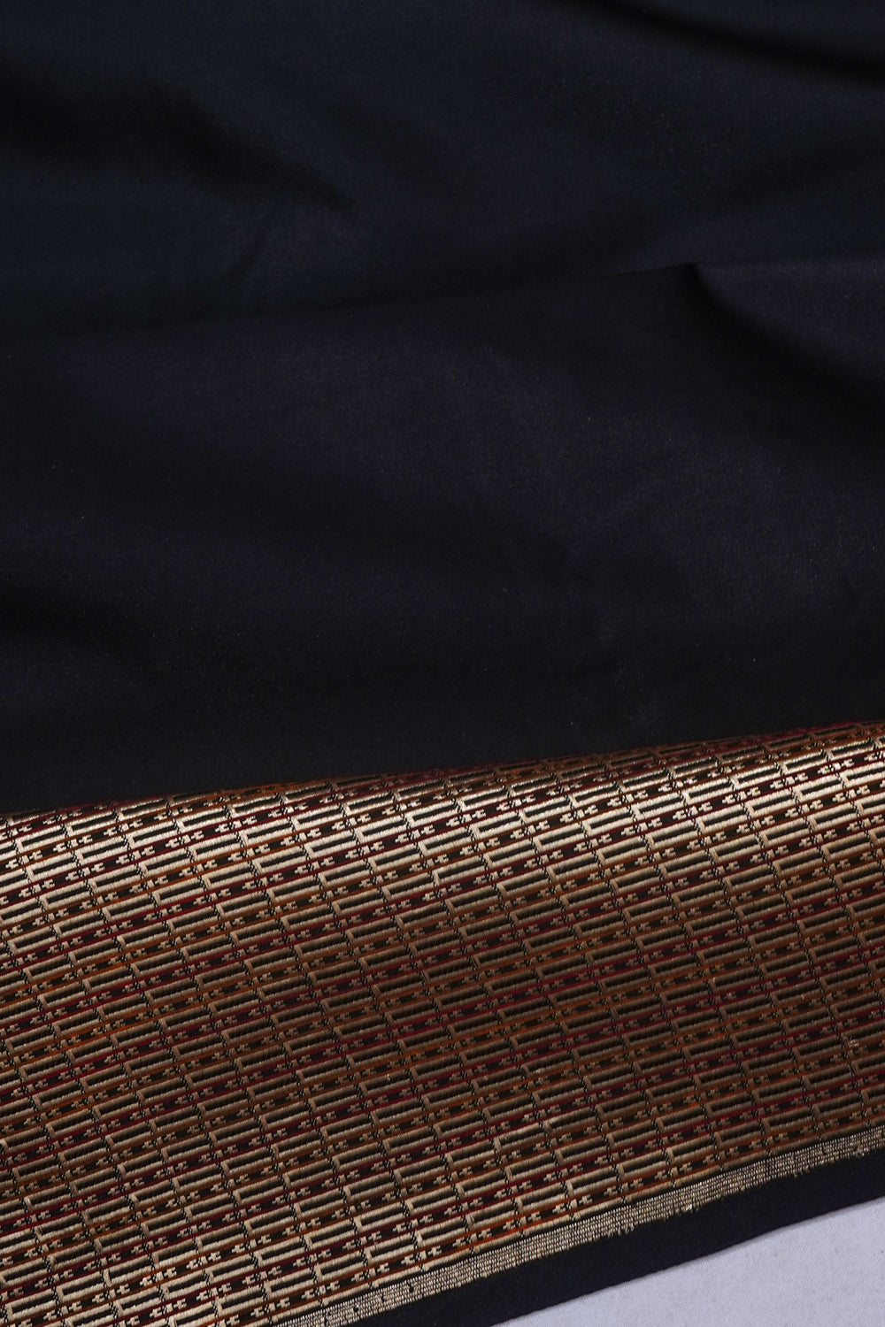 Banarasi Satin Plain Black Saree