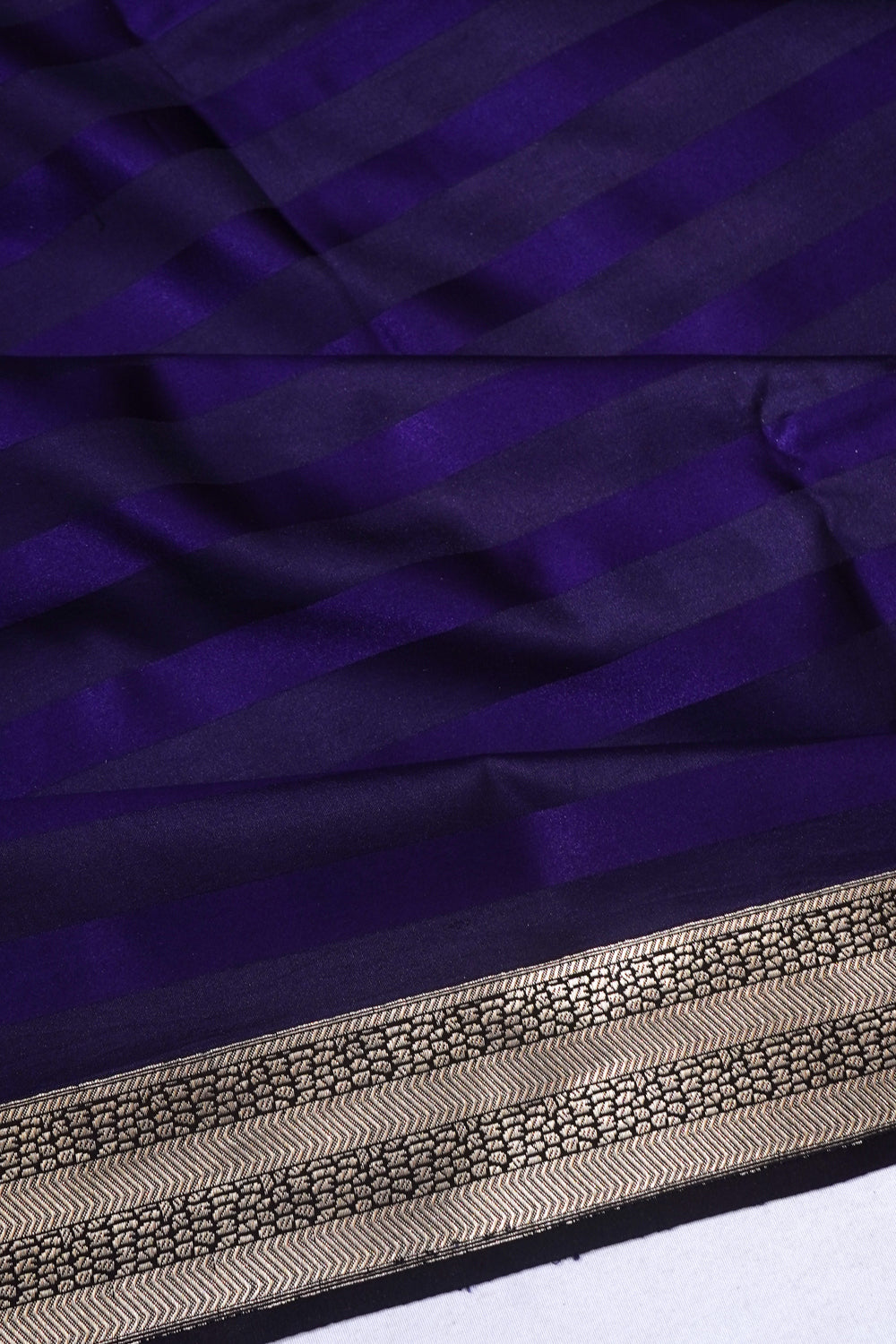 Banarasi Satin Lines Violet Saree