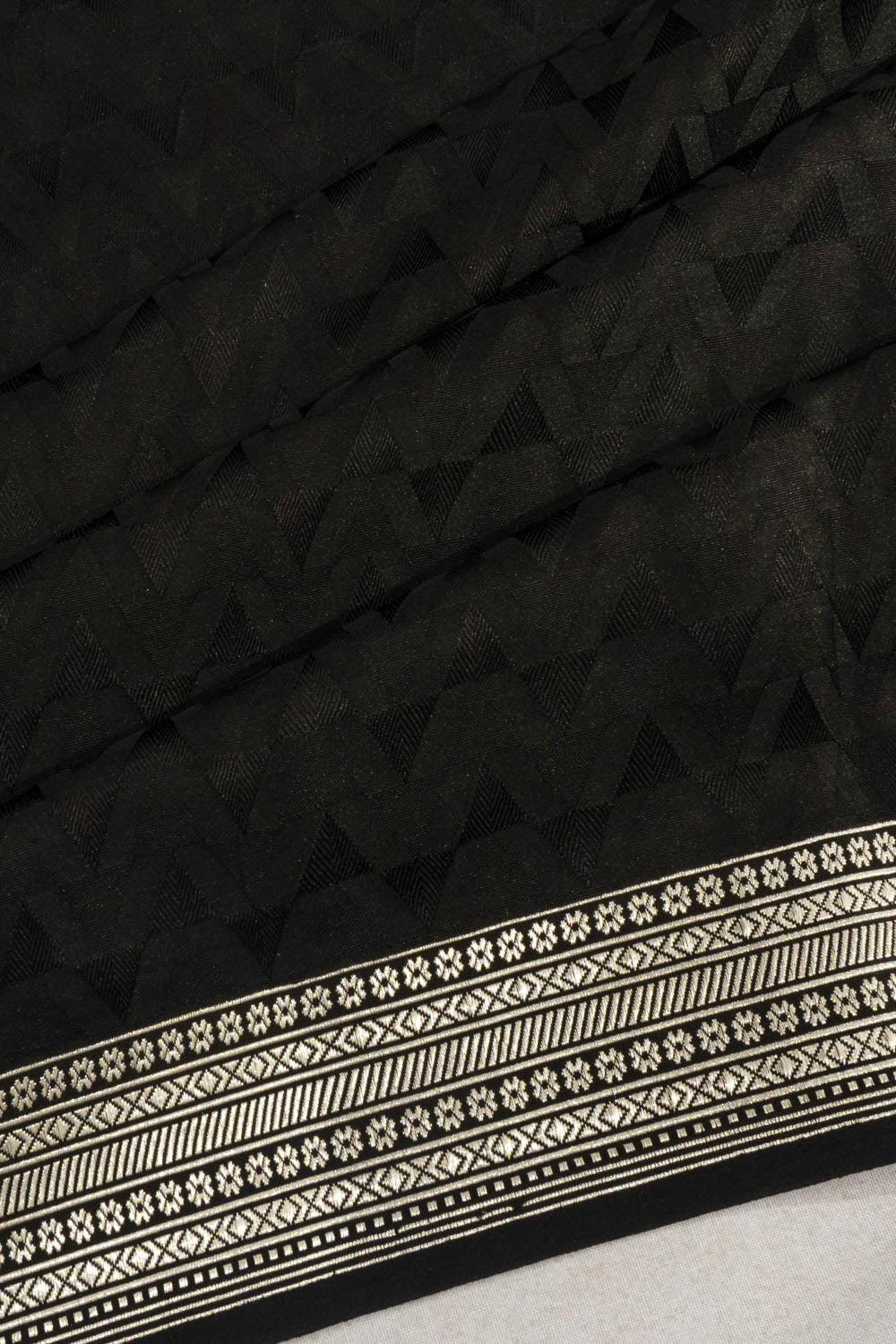 Banarasi Satin Plain Black Saree
