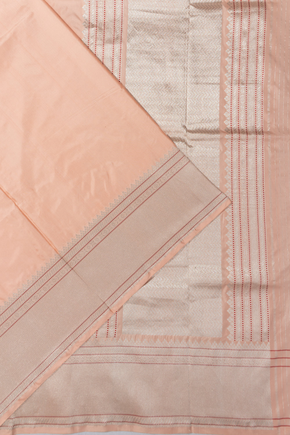 Banarasi Satin Plain Peach Saree