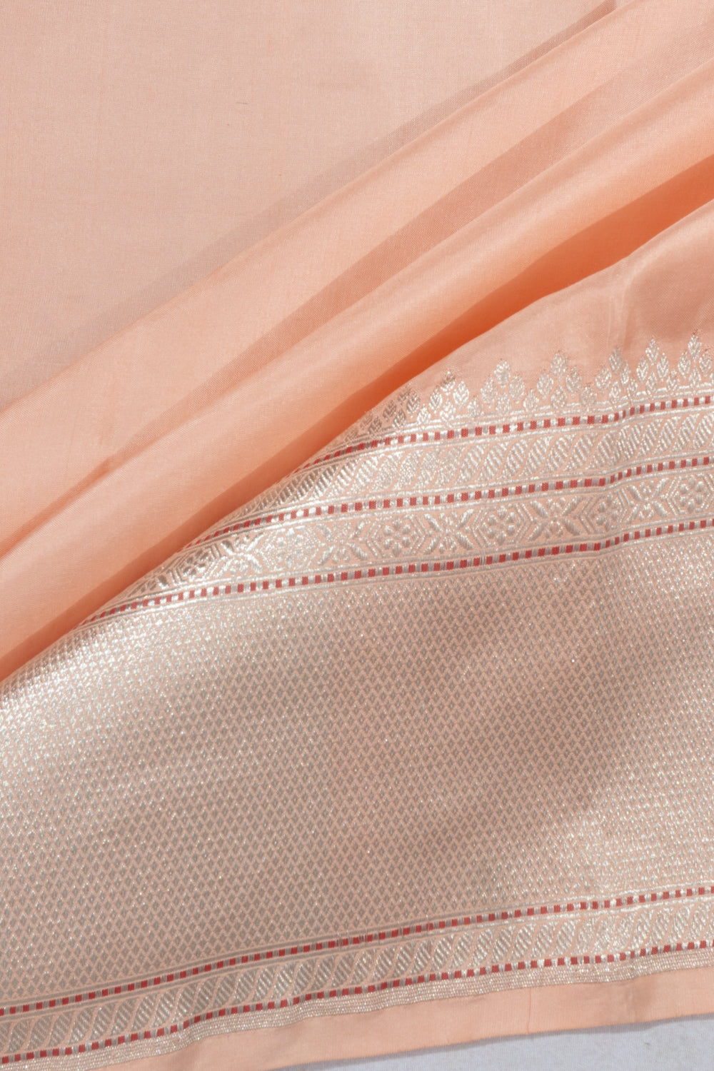 Banarasi Satin Plain Peach Saree