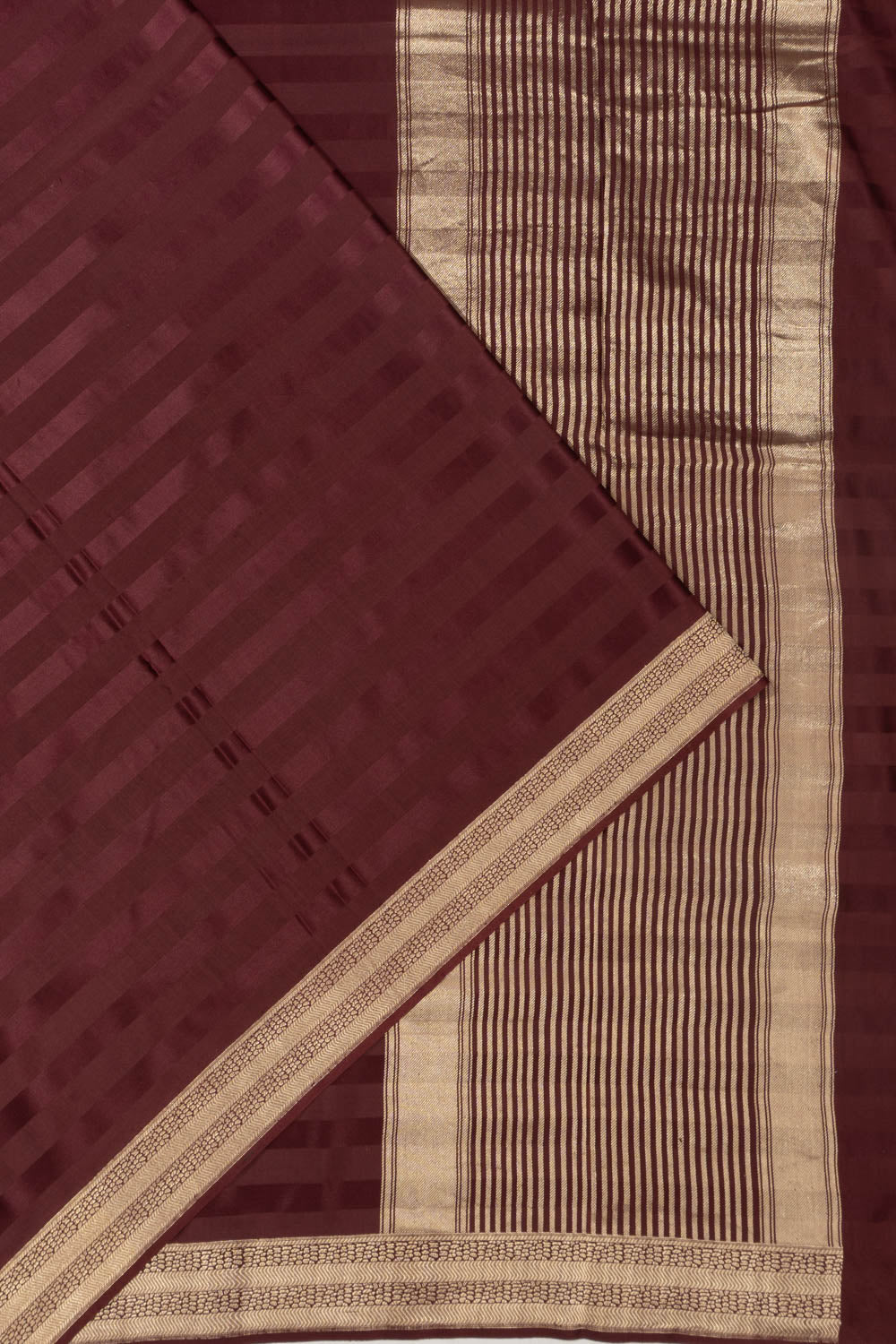 Banarasi Satin Horizontal Lines Maroon Saree