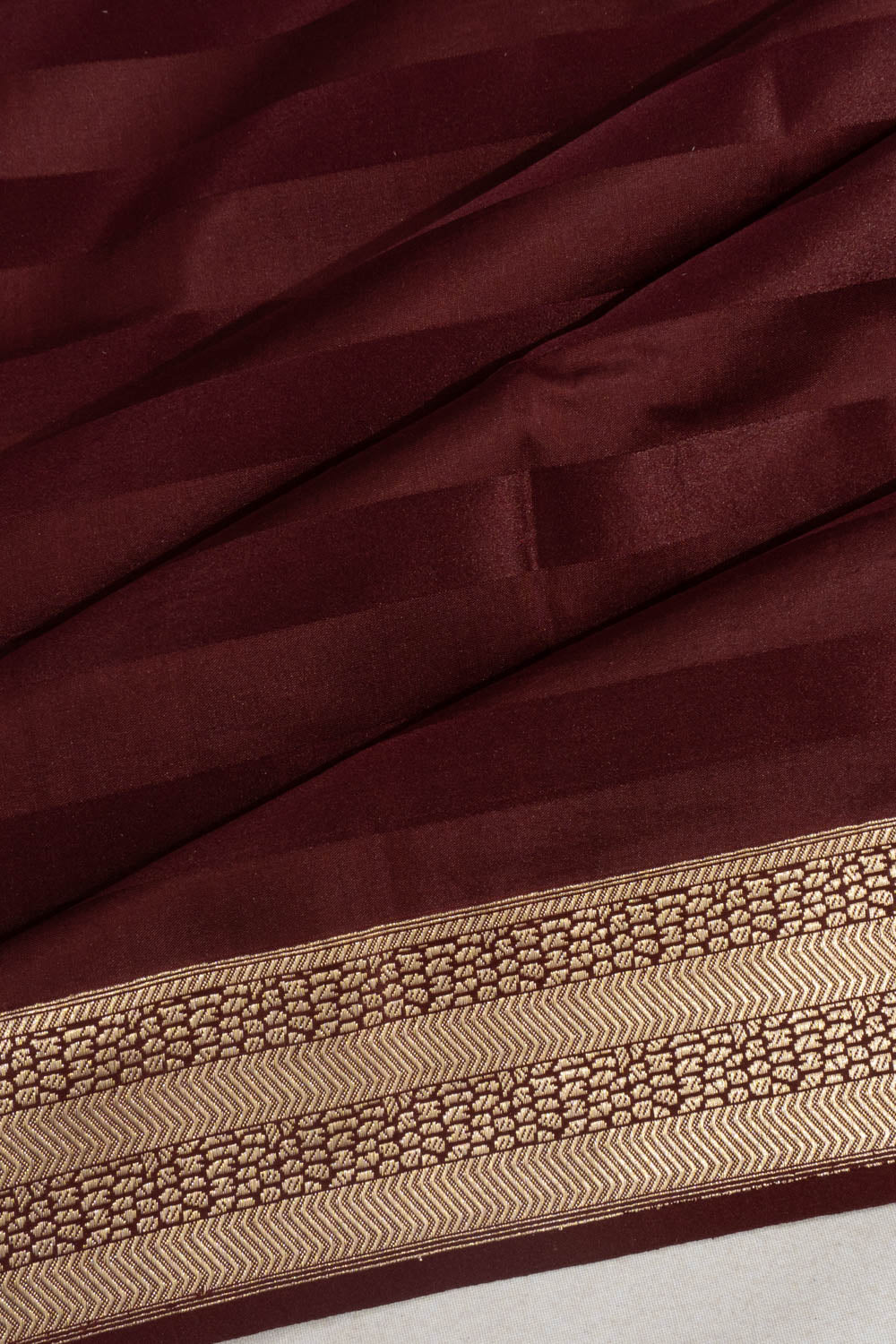 Banarasi Satin Horizontal Lines Maroon Saree