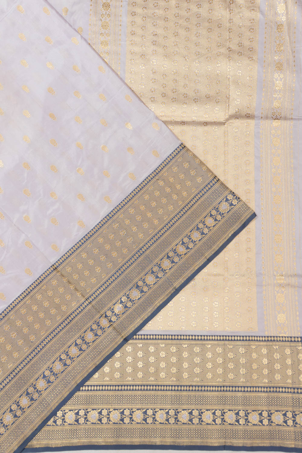 Banarasi Satin Butta Lavender Saree