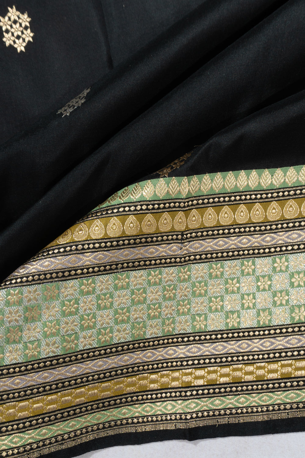 Banarasi Satin Butta Black Saree