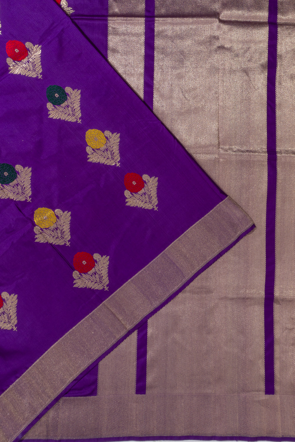 Banarasi Silk Butta Violet Saree