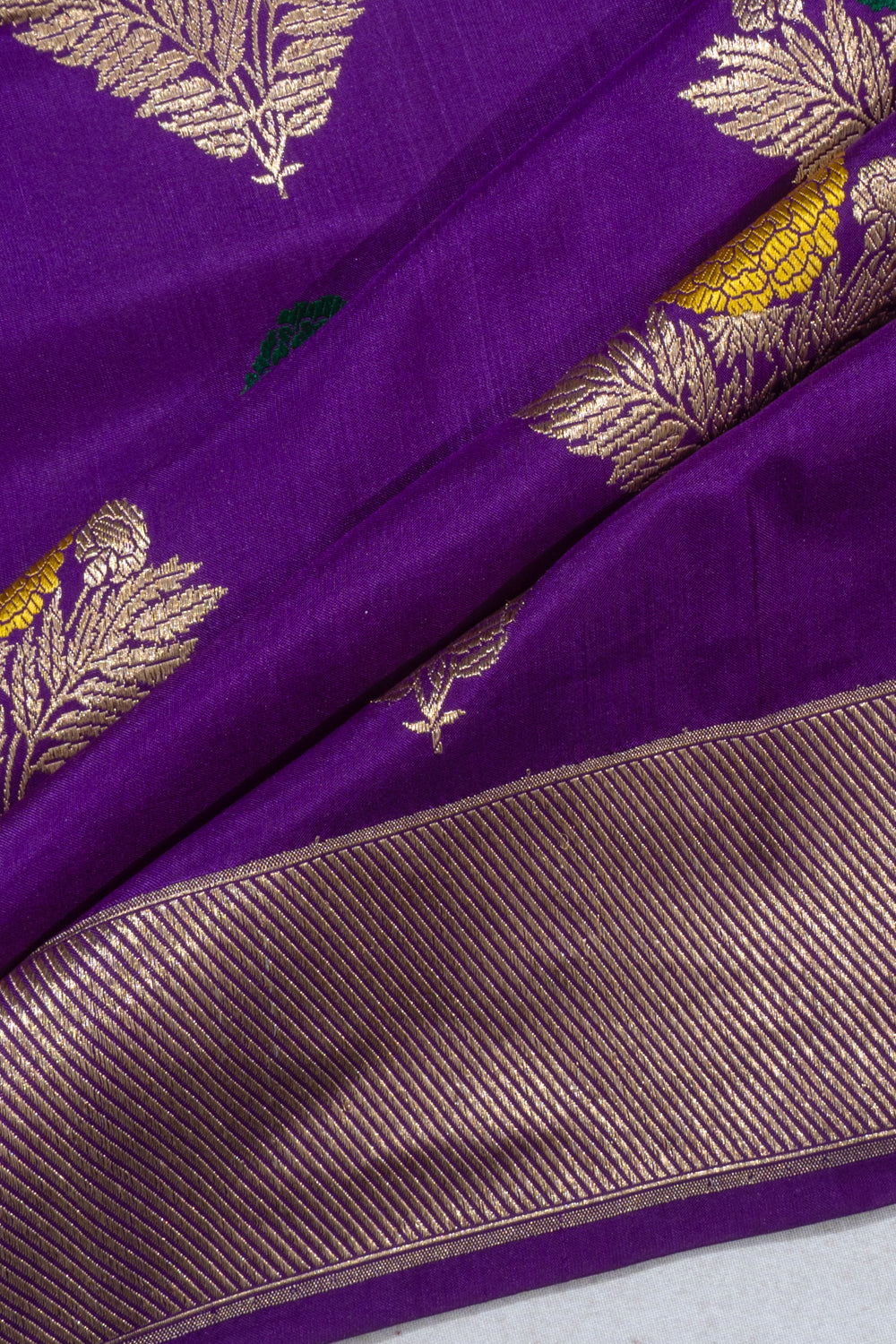 Banarasi Silk Butta Violet Saree