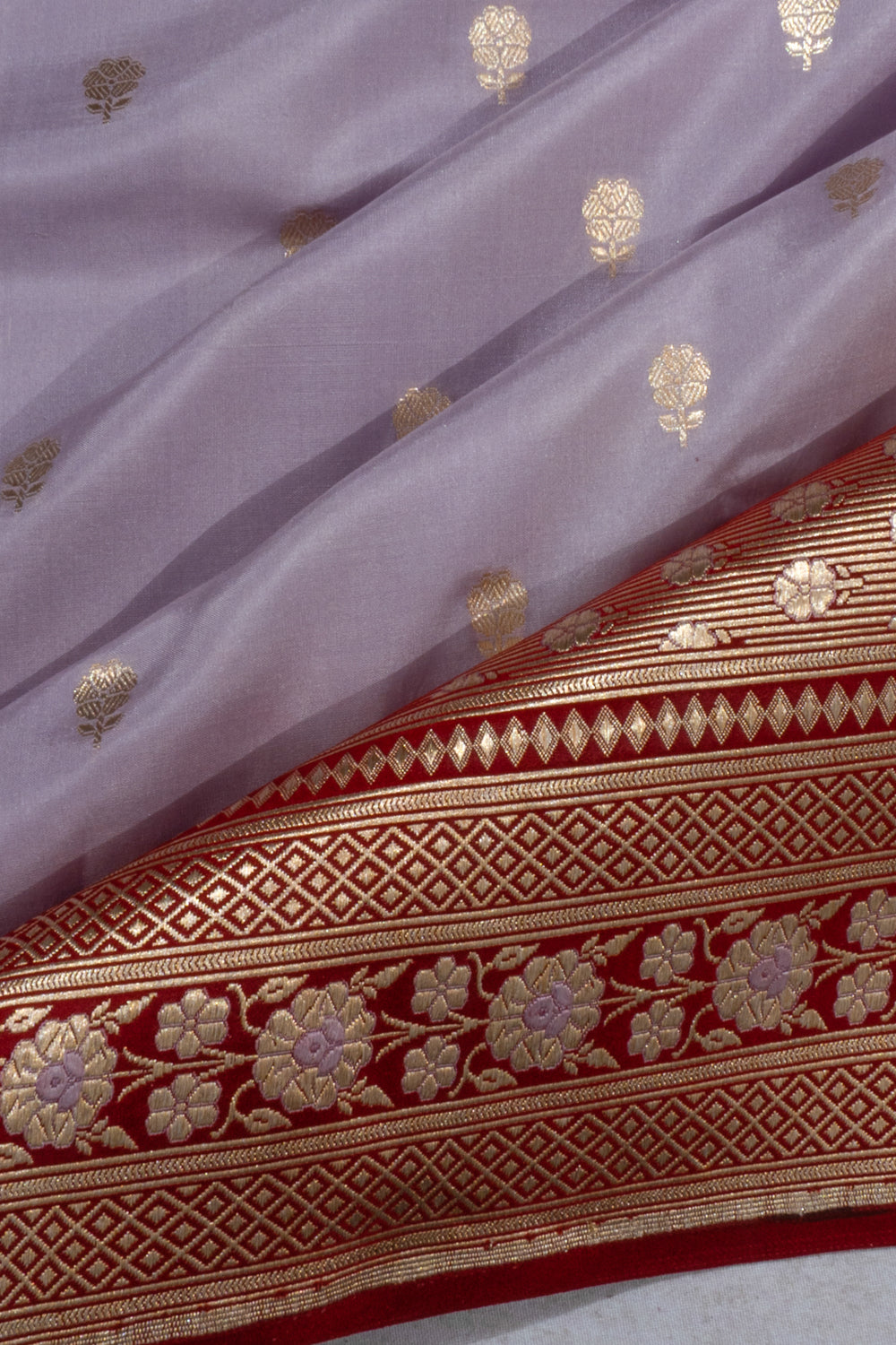 Banarasi Satin Butta Lavendar Saree