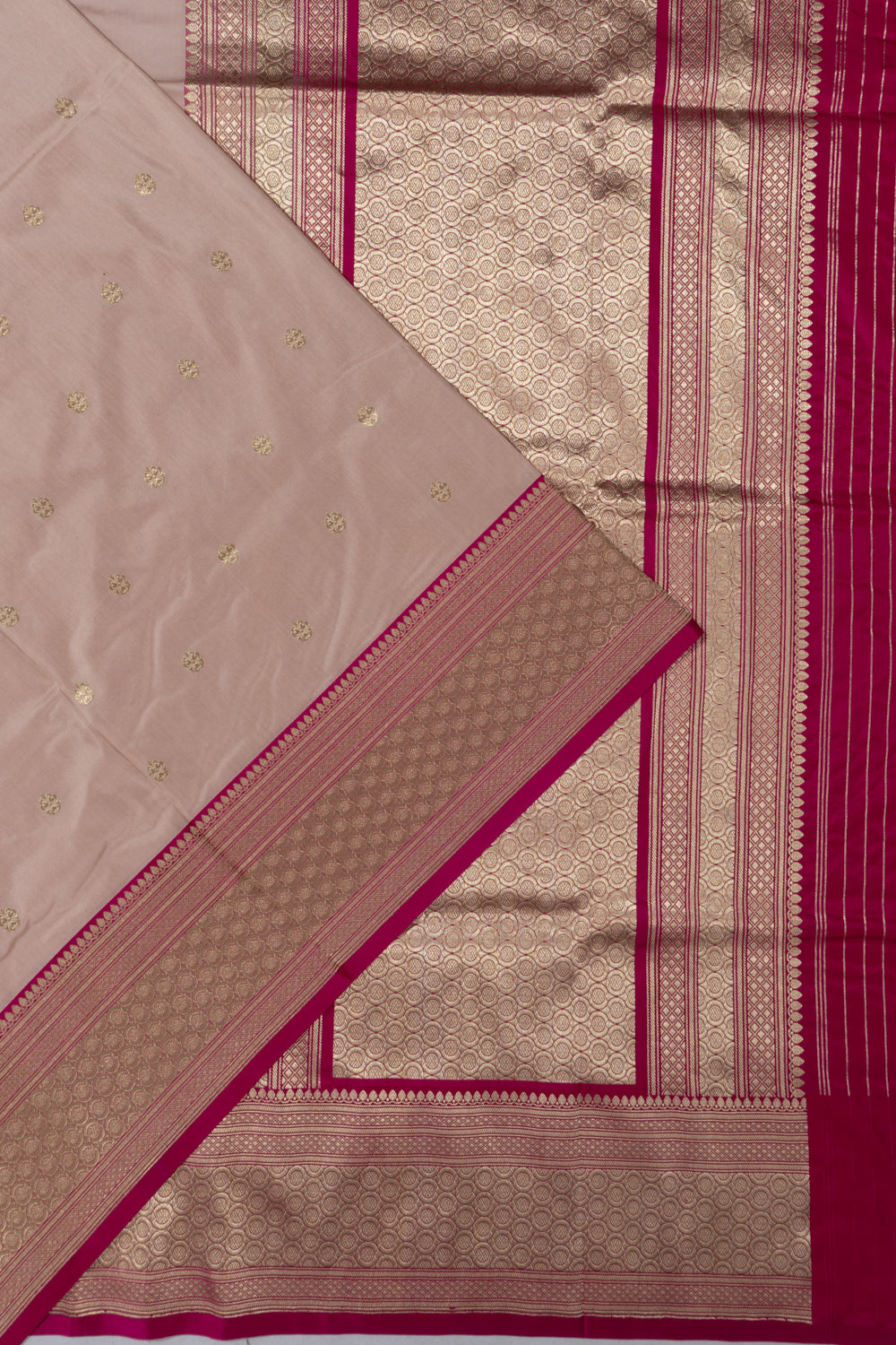 Banarasi Satin Butta Peach Saree