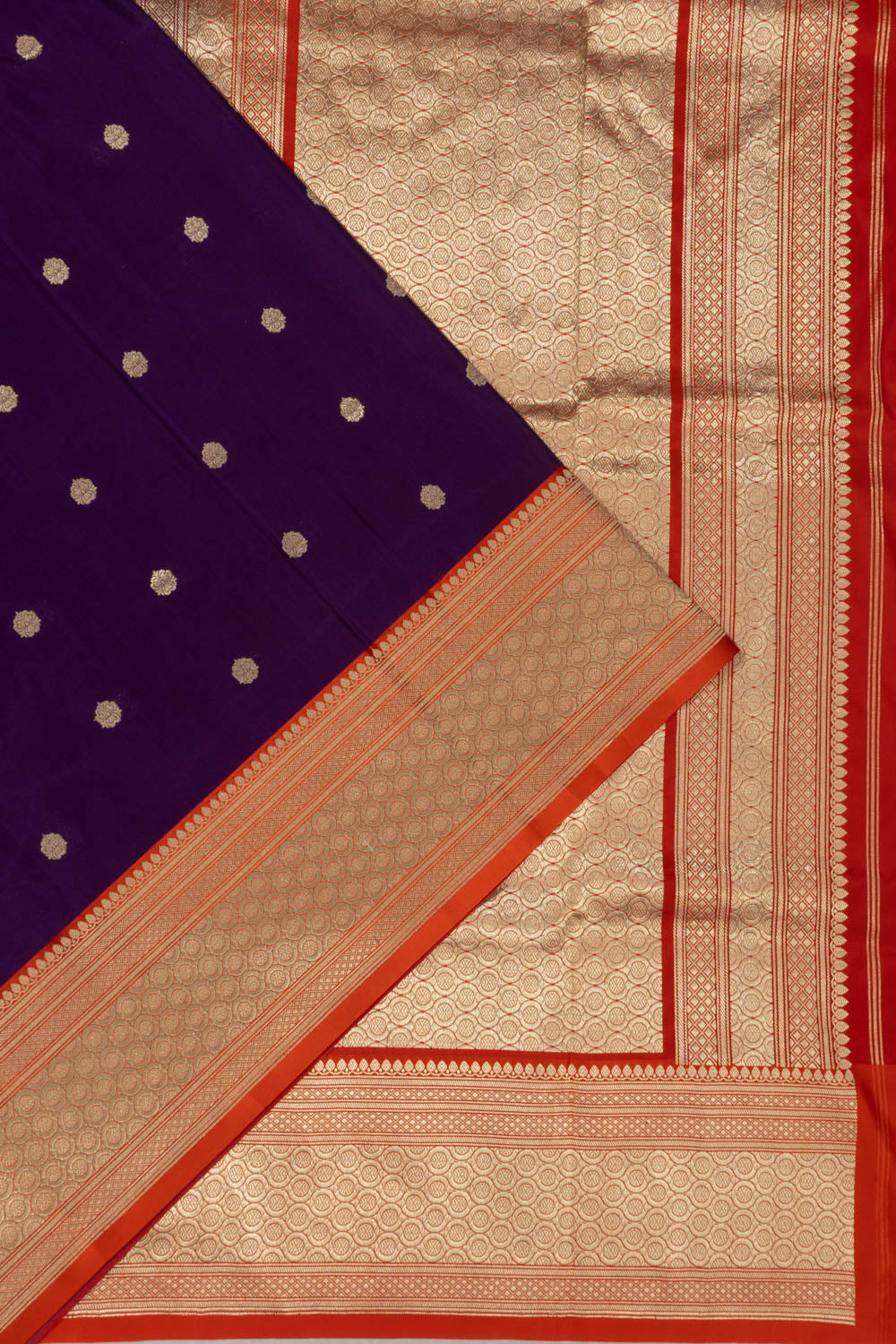 Banarasi Satin Butta Violet Saree