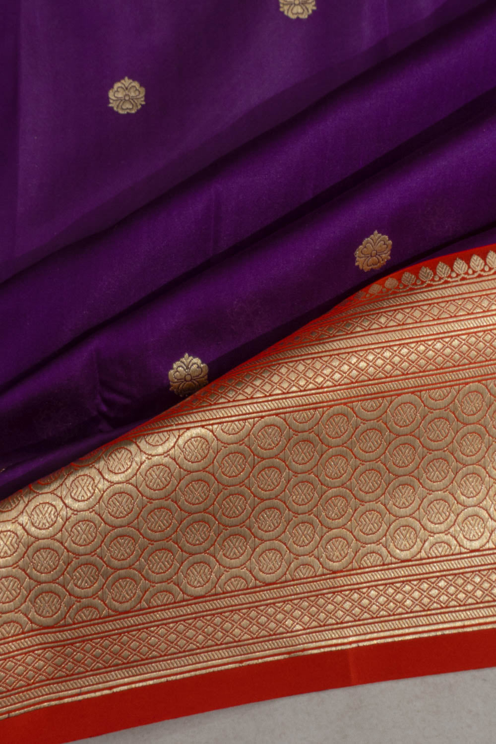 Banarasi Satin Butta Violet Saree
