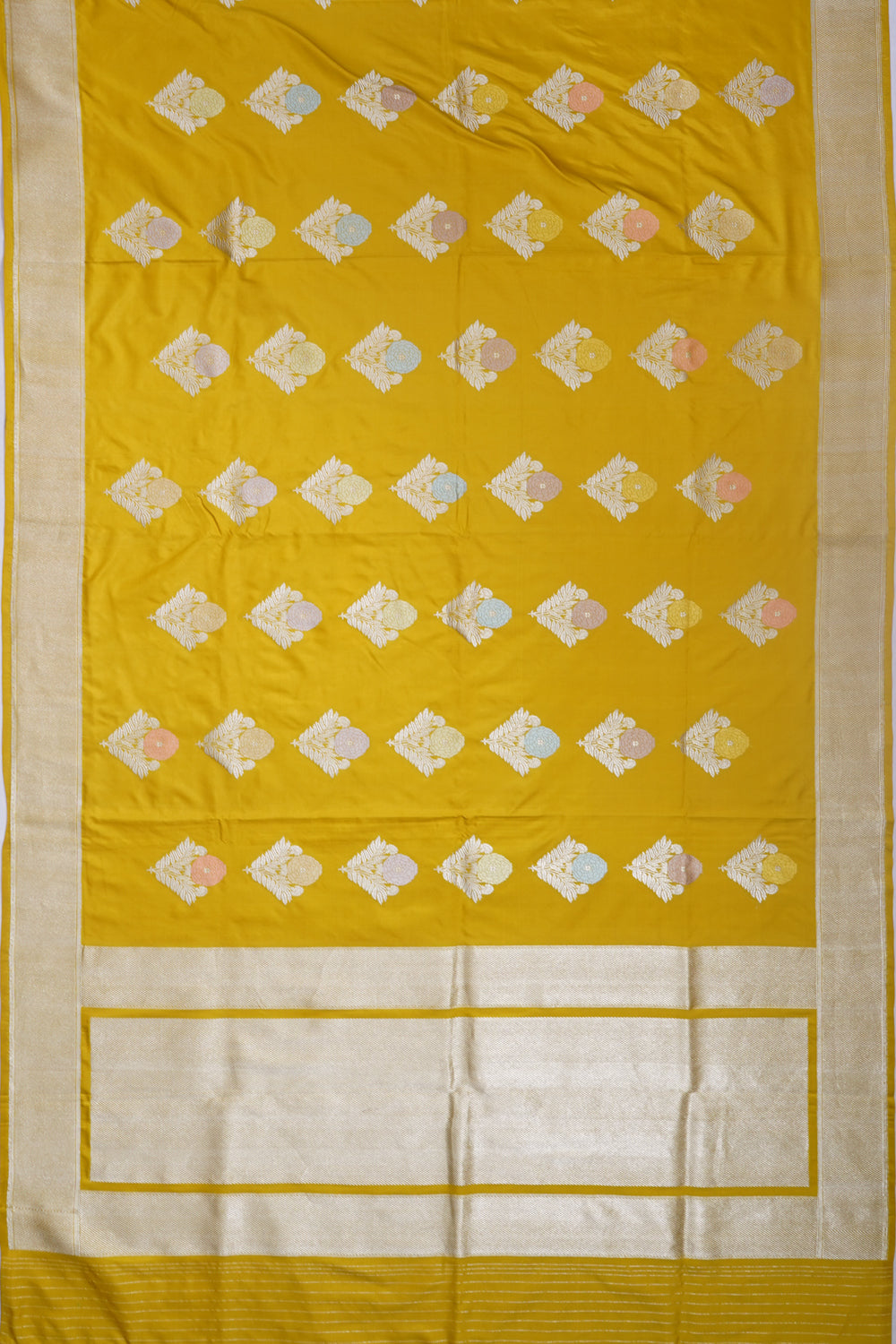 Banarasi Silk Butta Yellow Saree
