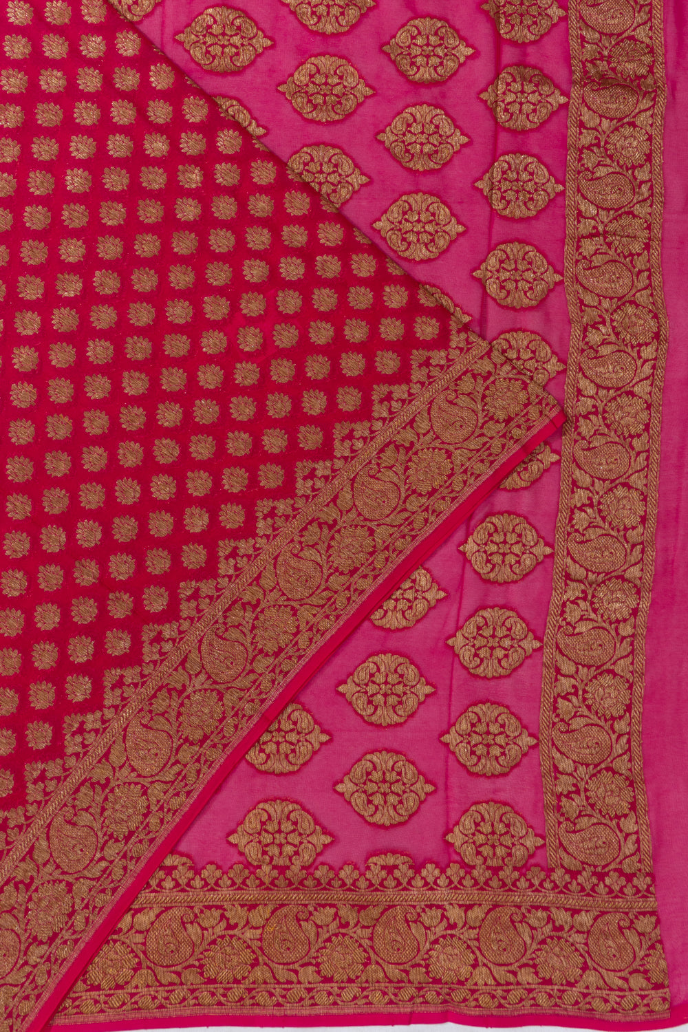 Banarasi Georgette Butta Rani Pink Saree