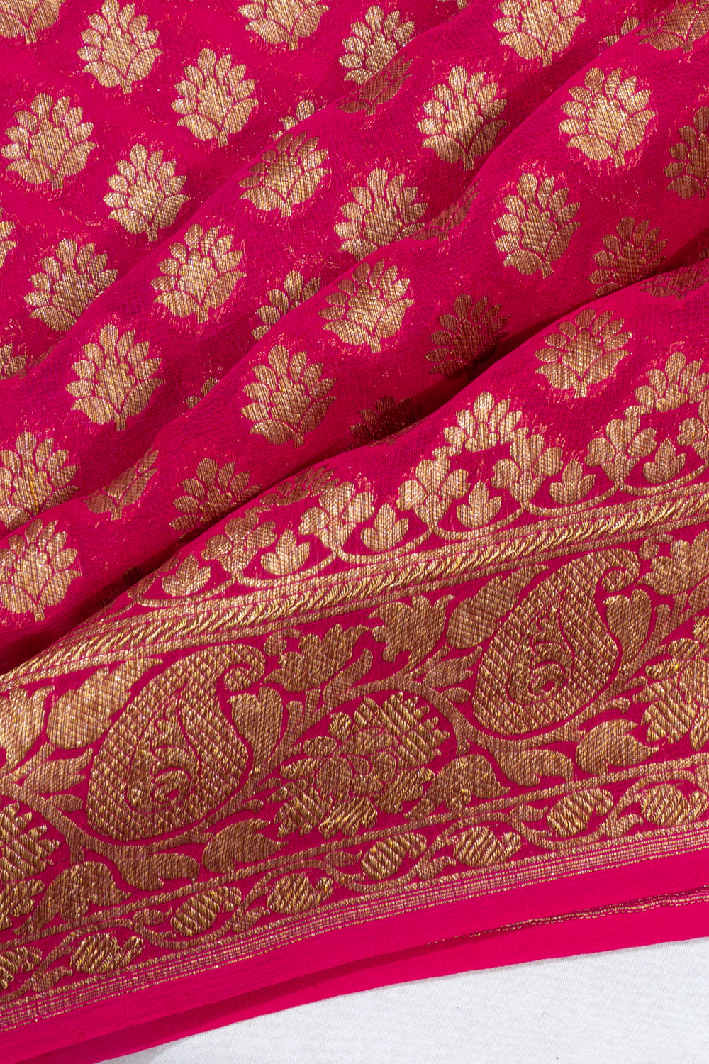 Banarasi Georgette Butta Rani Pink Saree