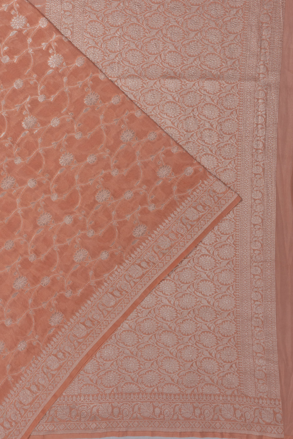 Banarasi Georgette Jaal Peach Saree