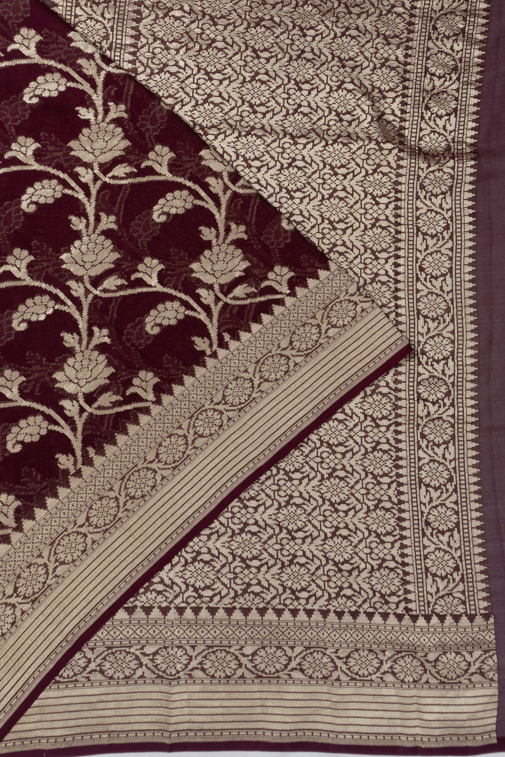 Banarasi Georgette Jaal Burgundy Saree