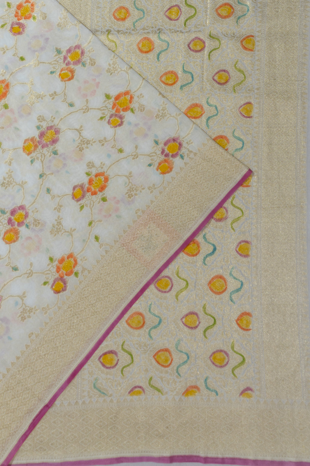 Banarasi Georgette Jaal Off-White Saree