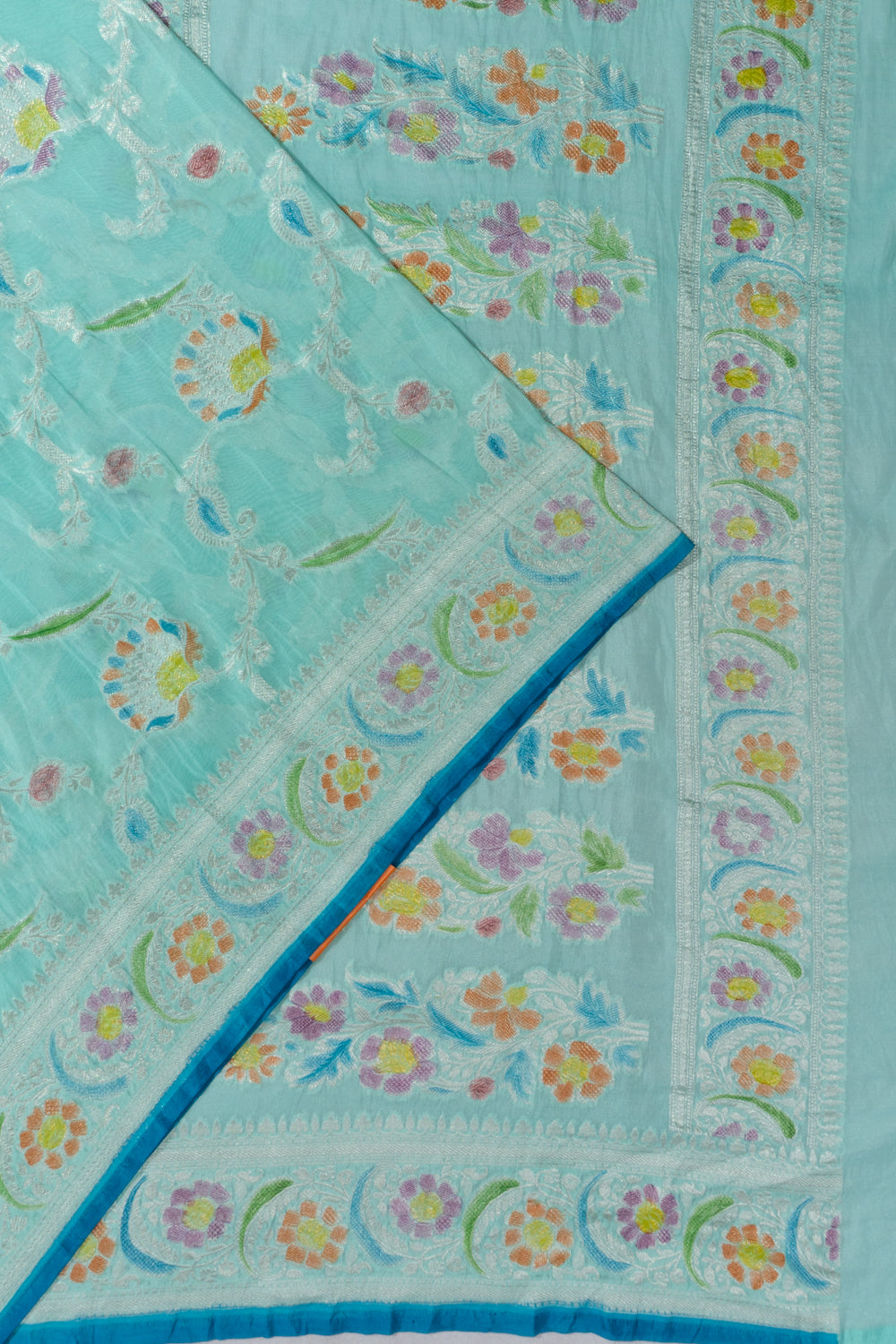 Banarasi Georgette Jaal Pastel Green Saree