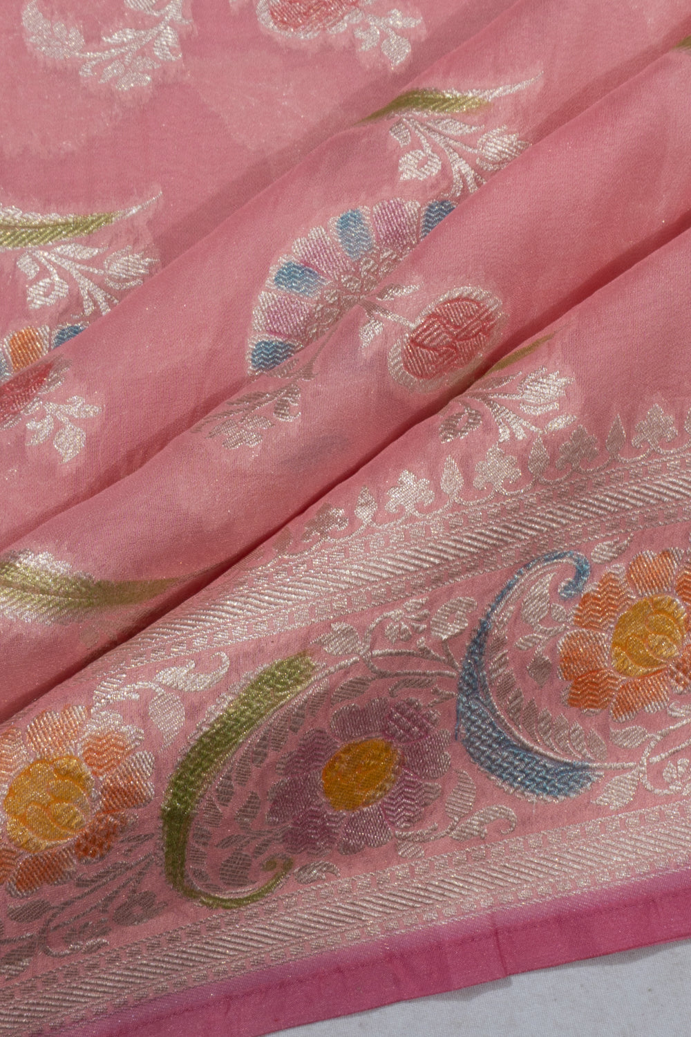 Banarasi Georgette Jaal Pink Saree