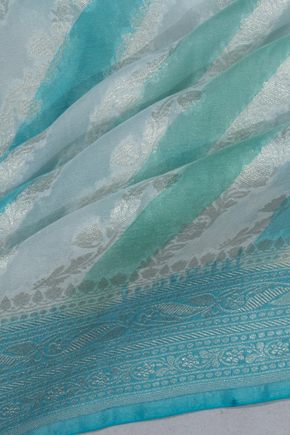 Banarasi Georgette Jaal White Saree