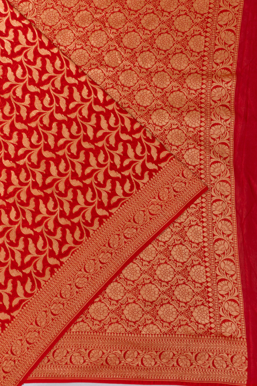 Banarasi Georgette Jaal Red Saree