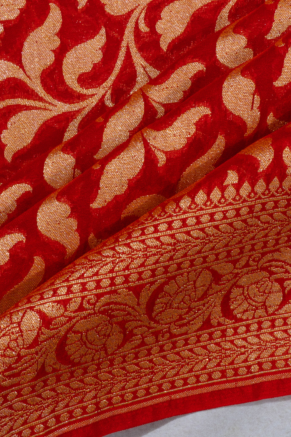 Banarasi Georgette Jaal Red Saree