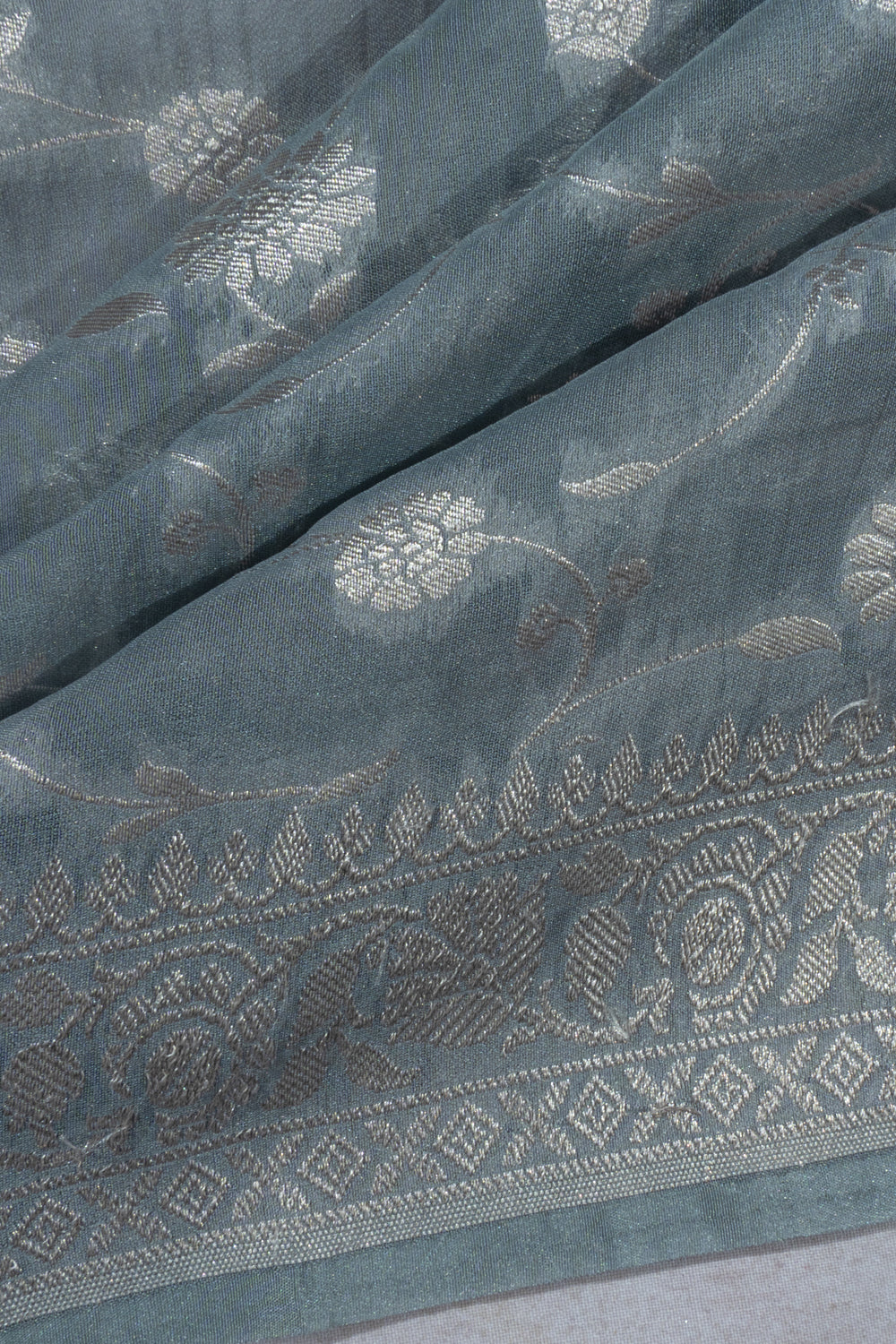 Banarasi Georgette Jaal Grey Saree