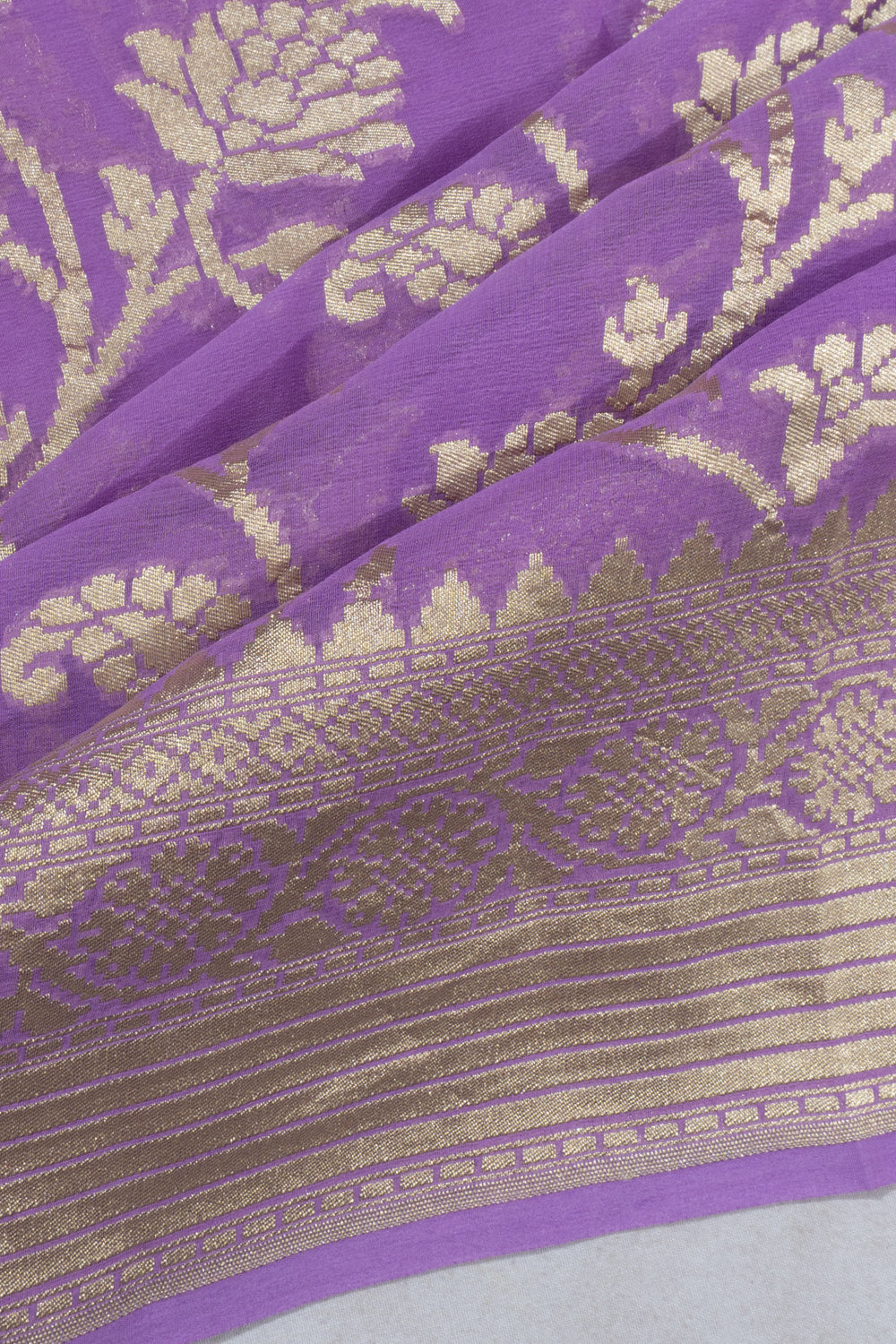 Banarasi Georgette Jaal Lavender Saree