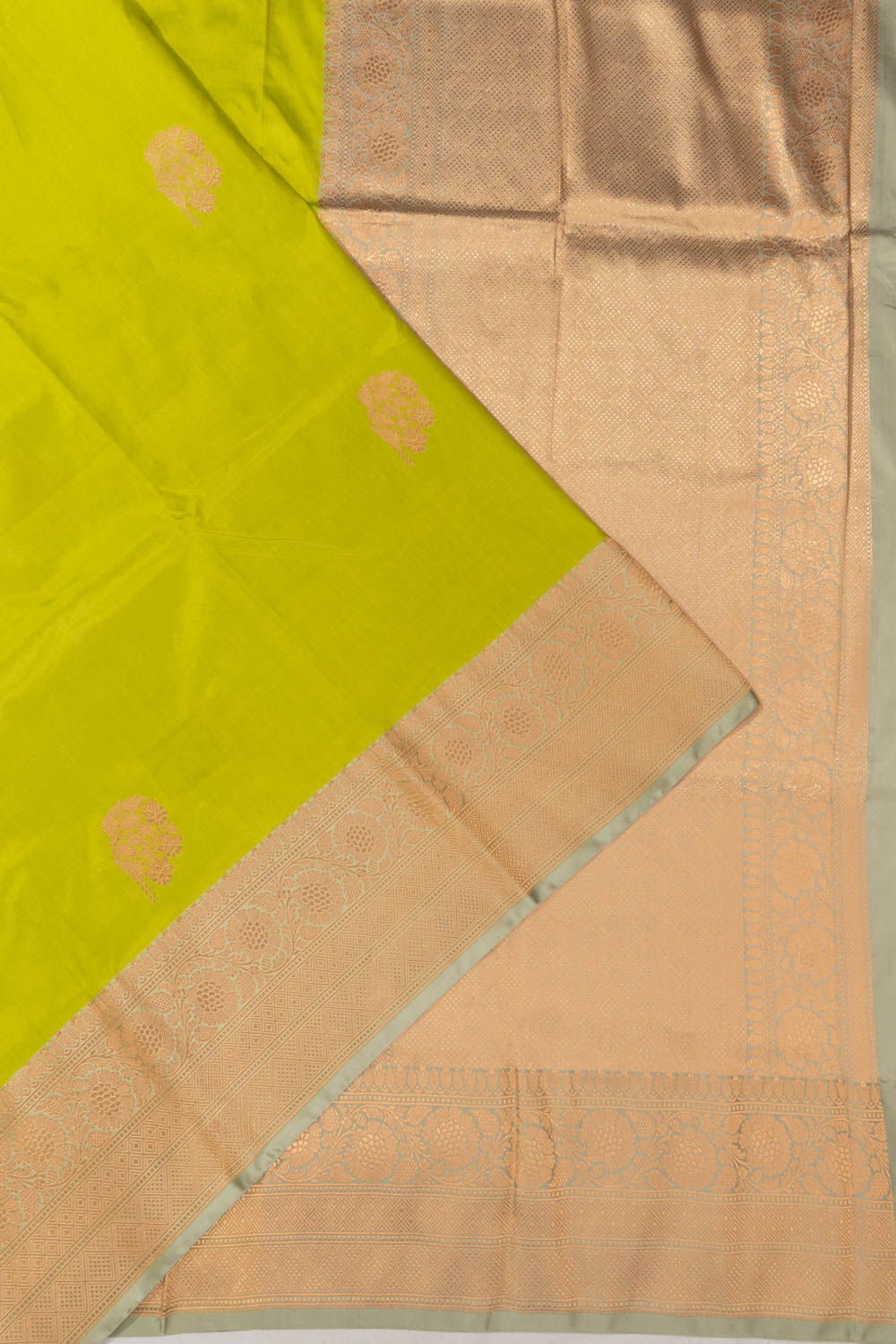 Banarasi Silk Butta Mehendi Green Saree