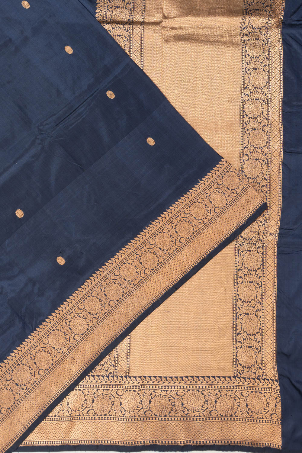 Banarasi Silk Butta Navy Blue Saree