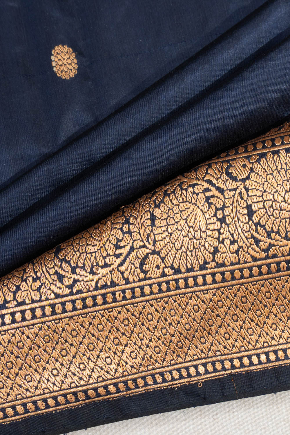 Banarasi Silk Butta Navy Blue Saree