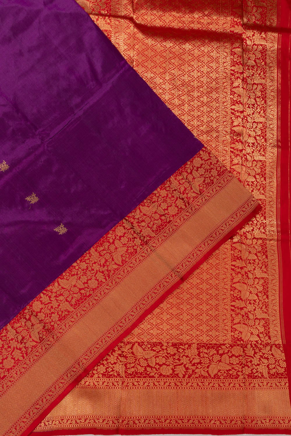 Banarasi Silk Butta Violet Saree