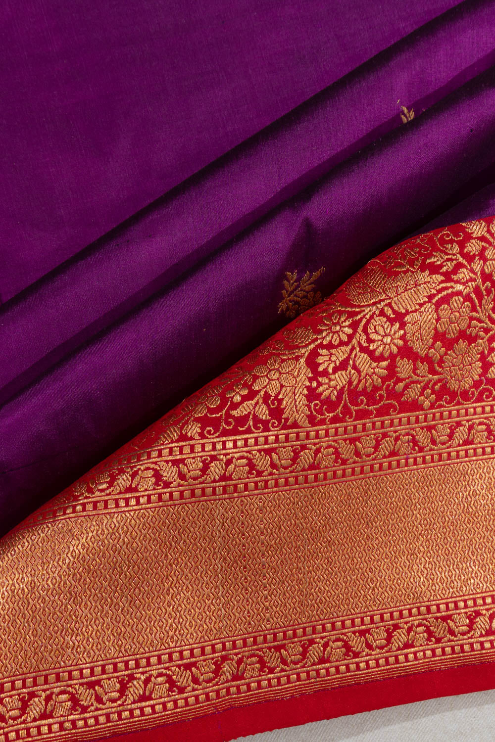 Banarasi Silk Butta Violet Saree