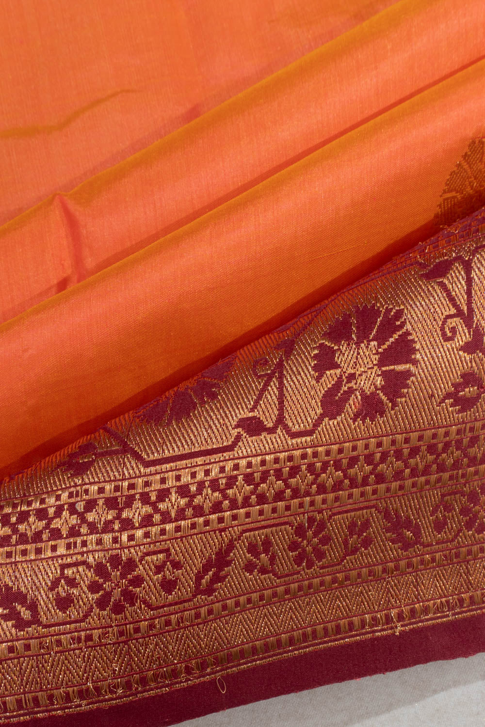 Banarasi Silk Butta Orange Saree