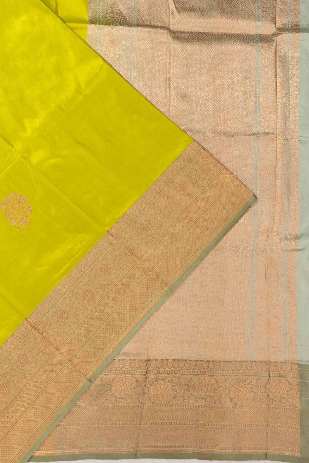 Banarasi Silk Butta Mehendi Green Saree