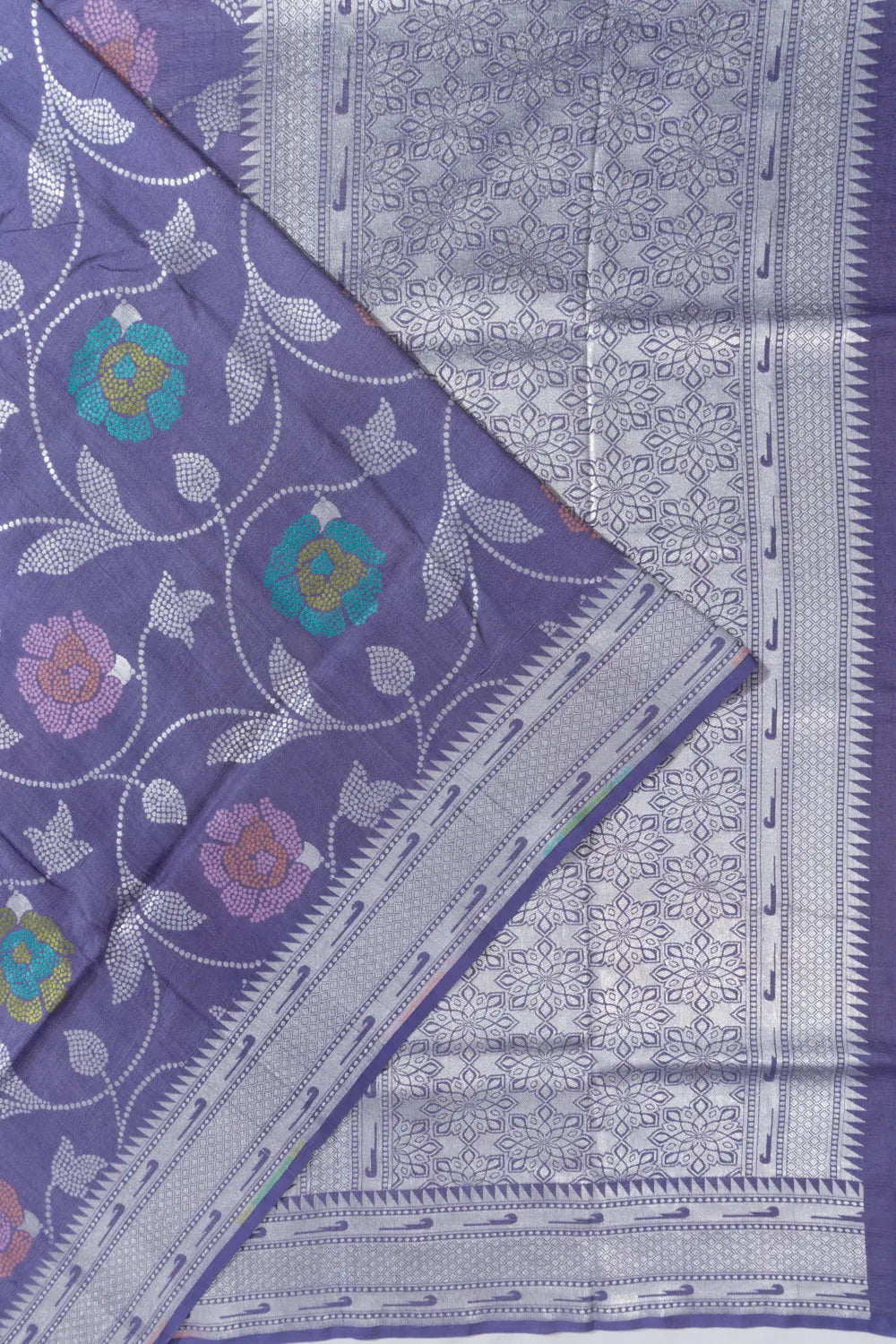 Banarasi Tussar Georgette Jaal Violet Saree