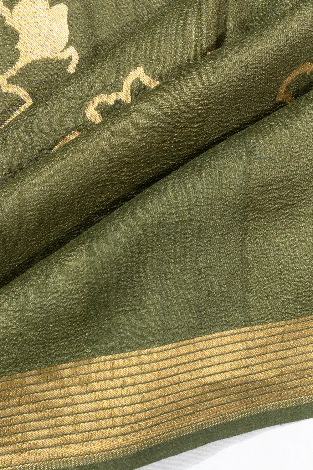 Banarasi Tussar Georgette Brocade Pastel Green Saree