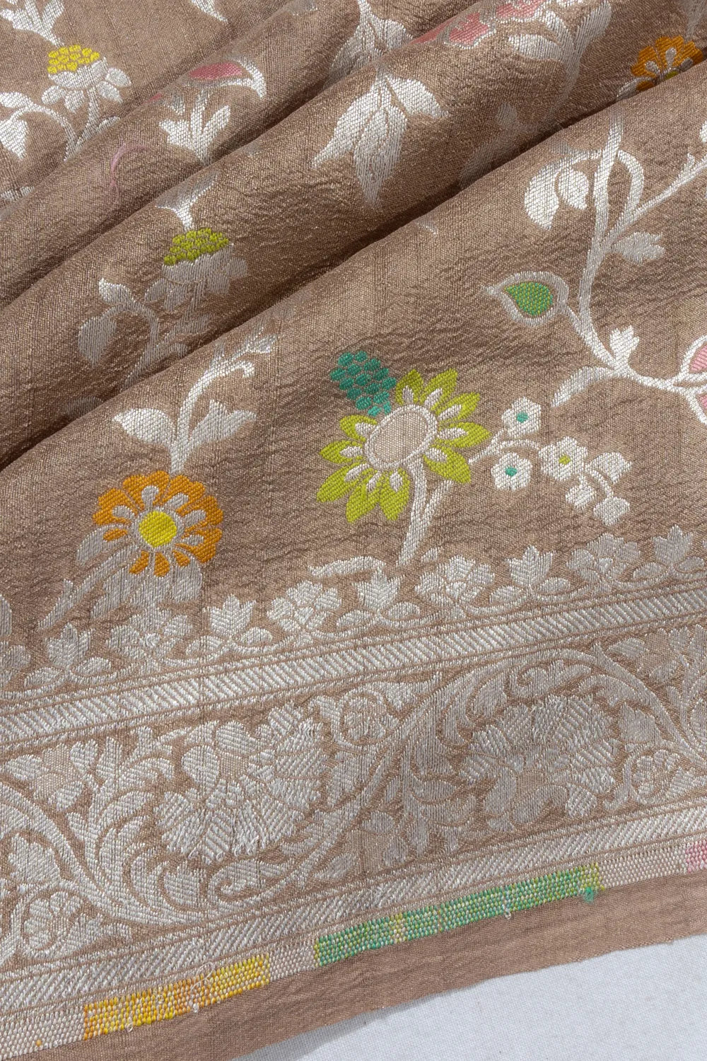 Banarasi Tussar Georgette Jaal Snuff Saree