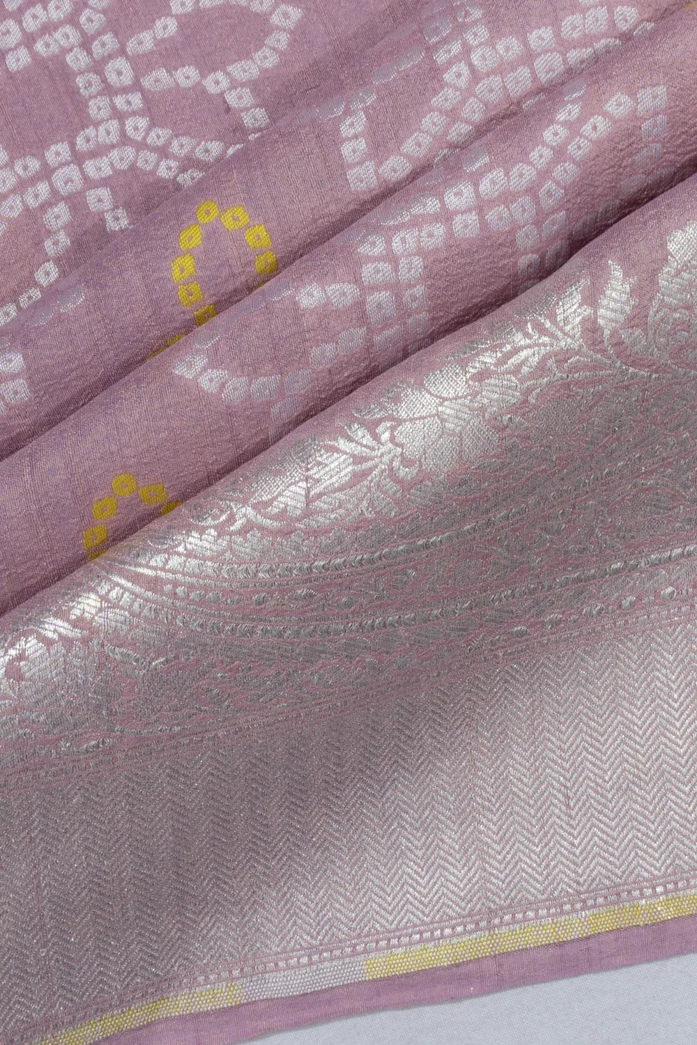 Banarasi Tussar Georgette Brocade Lilac Saree